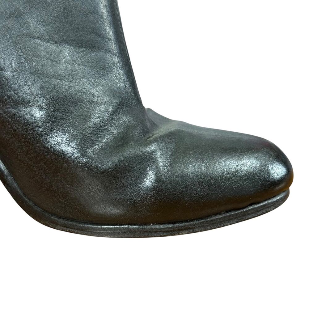 Rag & Bone Newbury Black Chunky High Heel Leather Ankle Booties Boots Shoes 8.5 - Picture 2 of 16